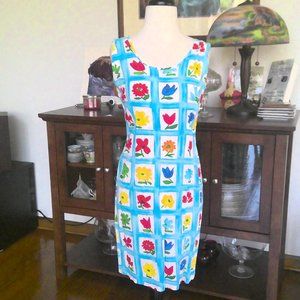 JAM'S WORLD SLEEVELESS FLOWERED DRESS WITH VEE NECK BACK-7